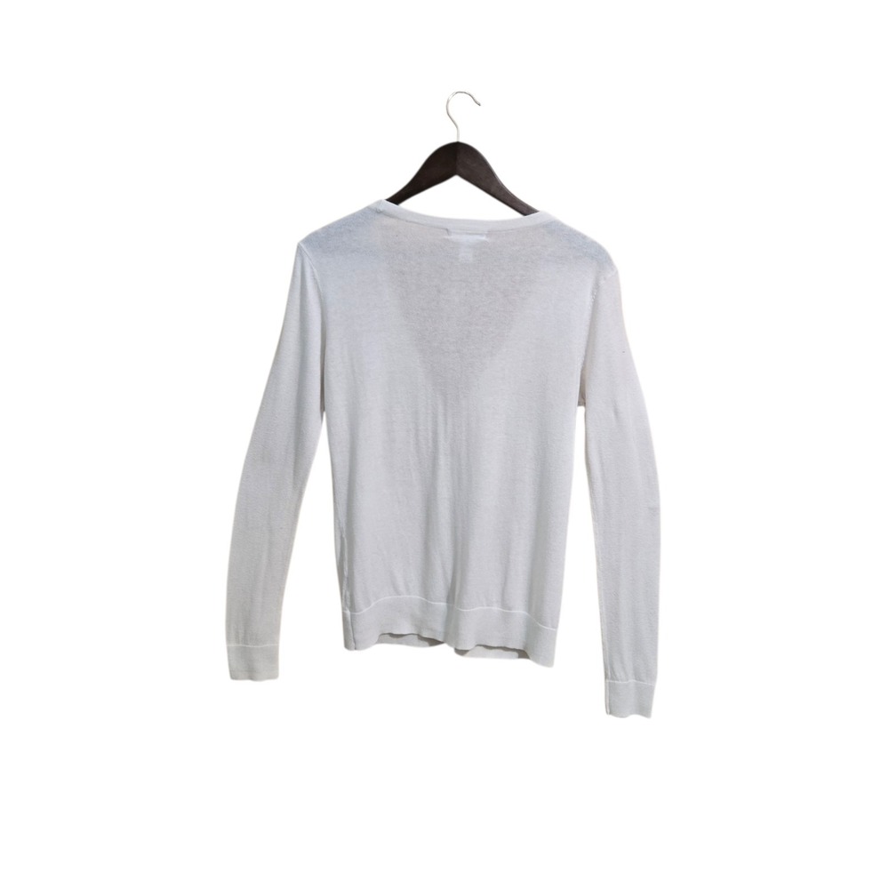 Forever 21 Women's Cardigan Sweater Size M White Button Up Long Sleeve Preppy - Picture 3 of 3